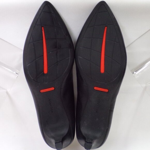 ROCKPORT TOTAL MOTION size 10 black mid-heel point-toe pumps cushioned insoles - Picture 13 of 14
